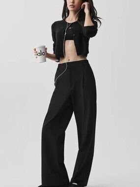 Alo High-Waist Pursuit Trouser (Regular) in Black